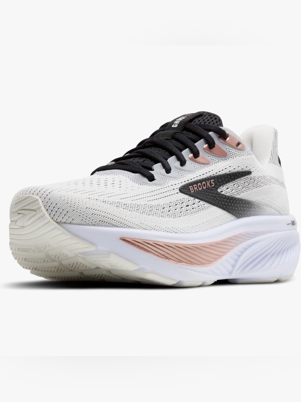 Brooks Women's Ghost 17 Neutral White Running Shoes with Pink Accents Size 10.5